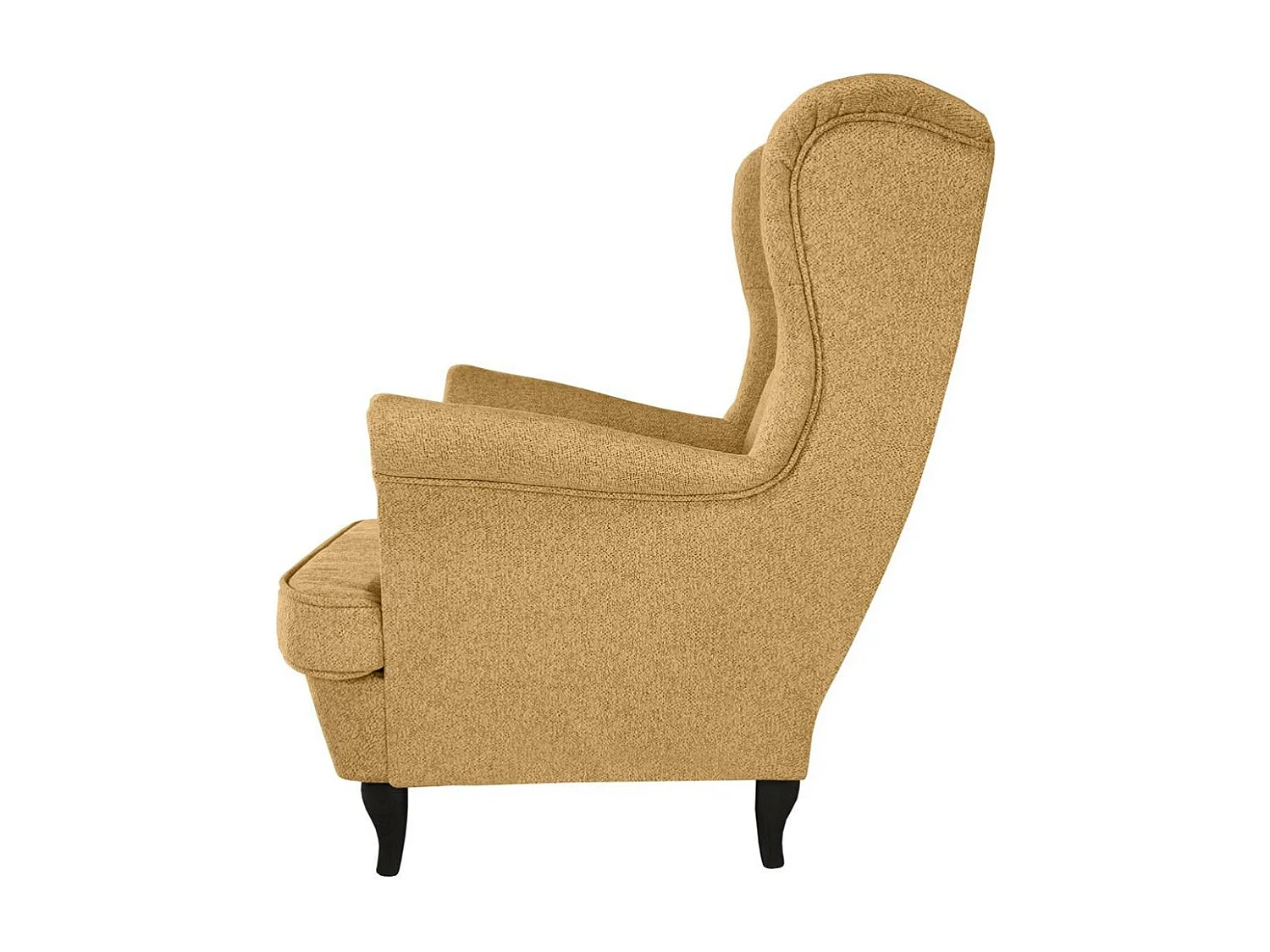 CHESTERFIELD-SESSEL Falco gelb mit Wenge Holzbeinen