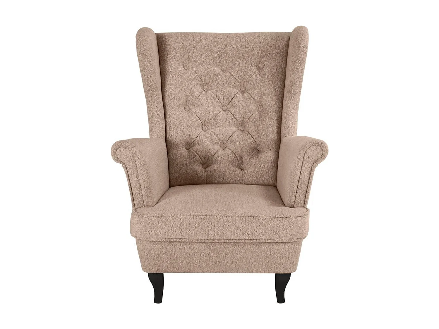 CHESTERFIELD-SESSEL Falco hellbraun mit Wenge Holzbeinen