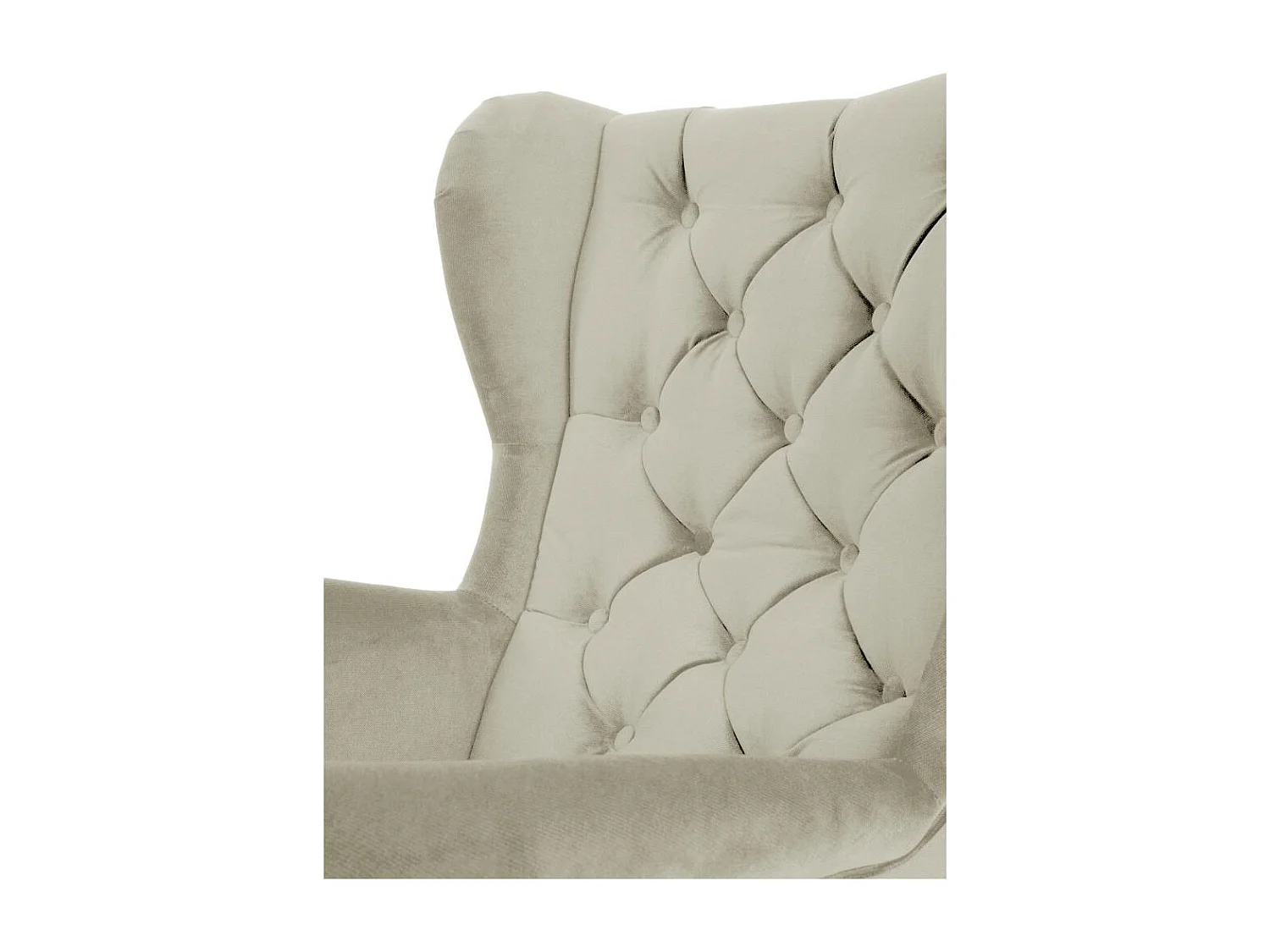 CHESTERFIELD-SESSEL Falco beige mit Holzbeinen