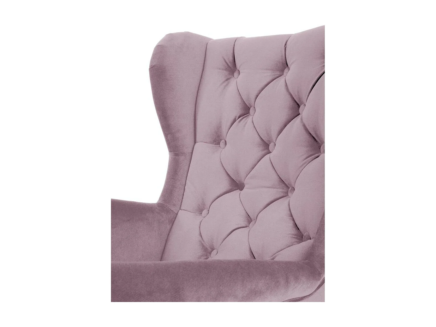 CHESTERFIELD-SESSEL Falco rosa mit Holzbeinen