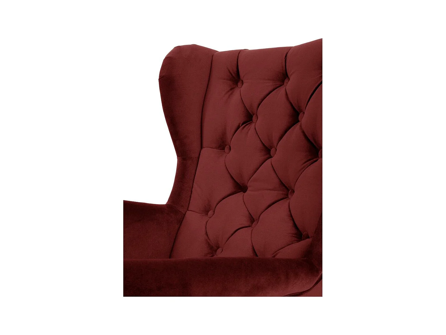 CHESTERFIELD-SESSEL Falco bordeaux mit Holzbeinen