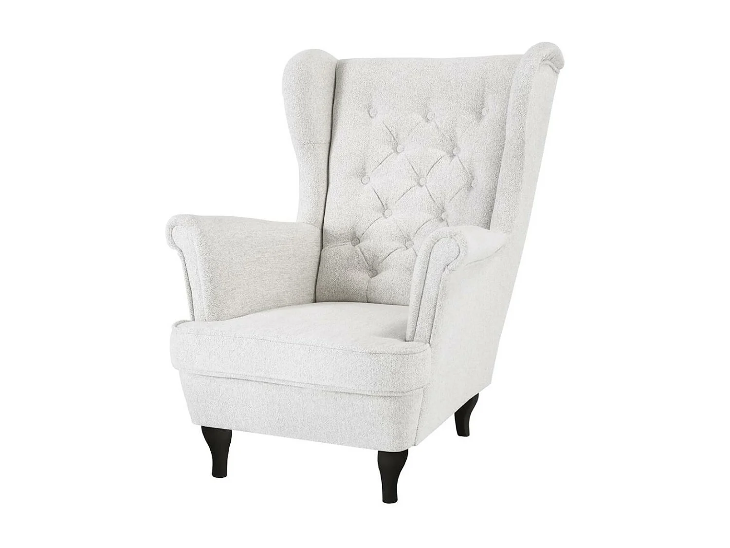 CHESTERFIELD-SESSEL Falco beige mit Wenge Holzbeinen