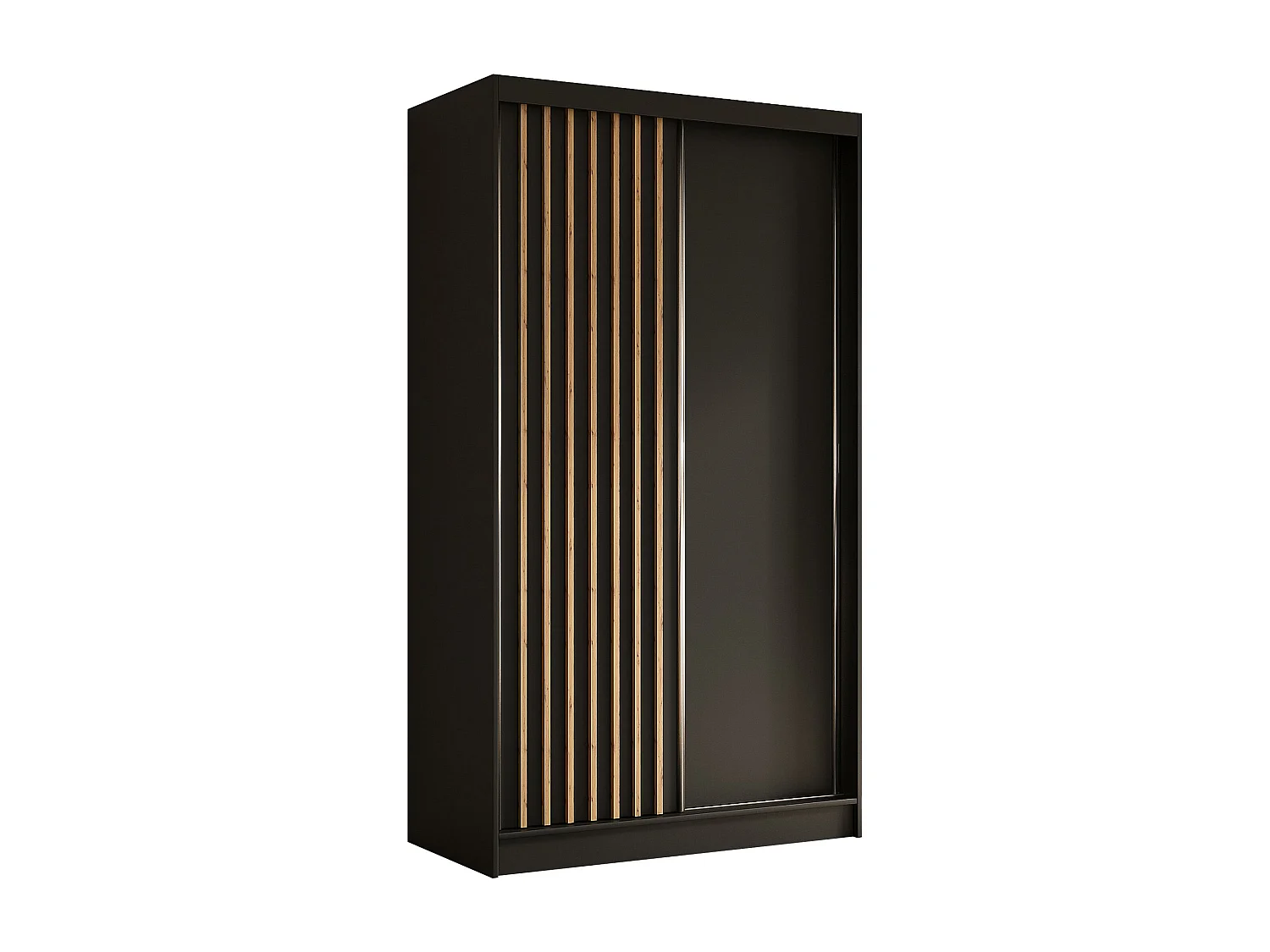 ARMOIRE A PORTES FERMÉES Helios 120/216/61 noir+chêne Artisan avec tiroirs
