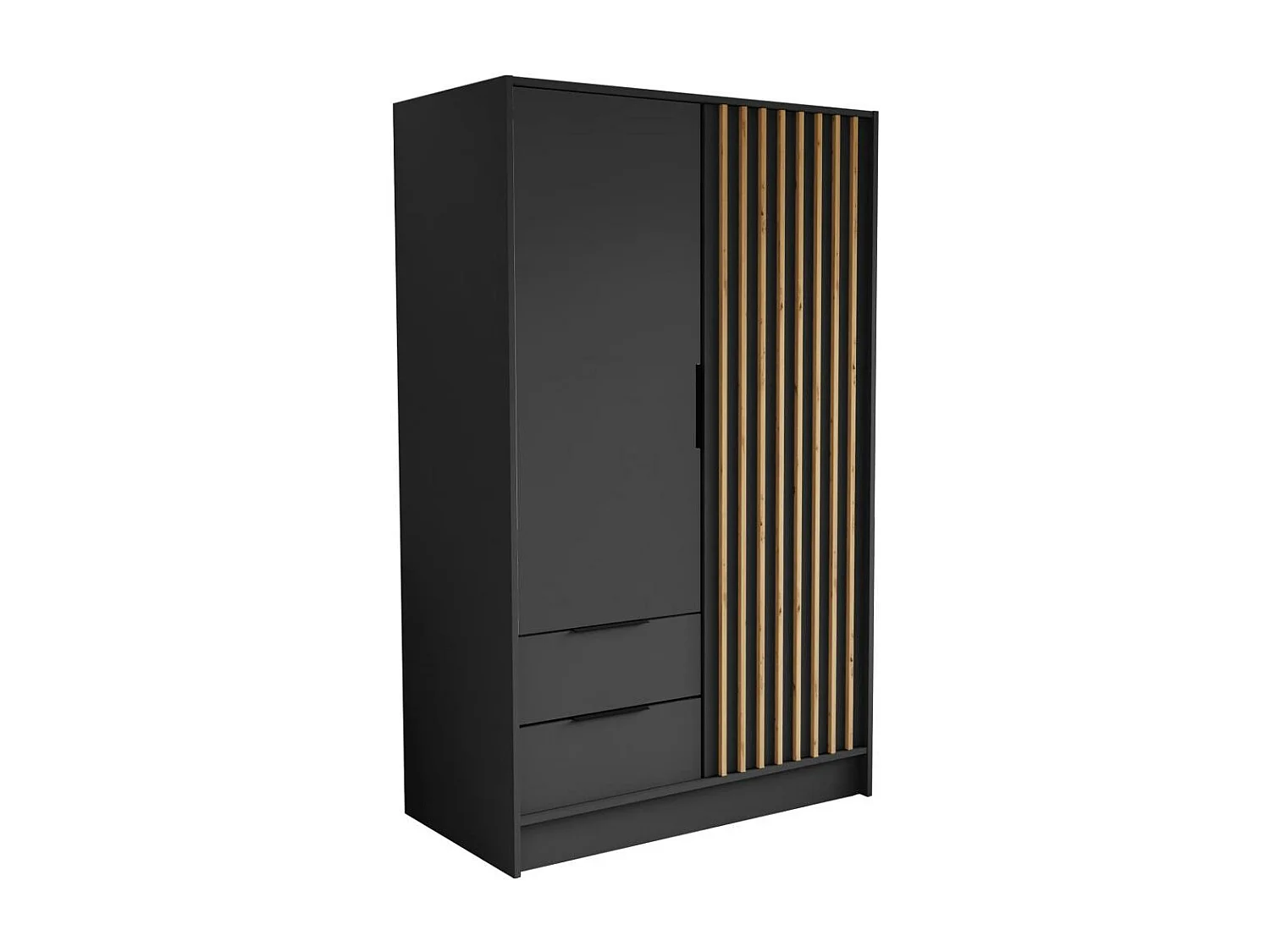 ARMOIRE A PORTES TOURNANTES Nero 100/51/200 cm avec lamelles graphite