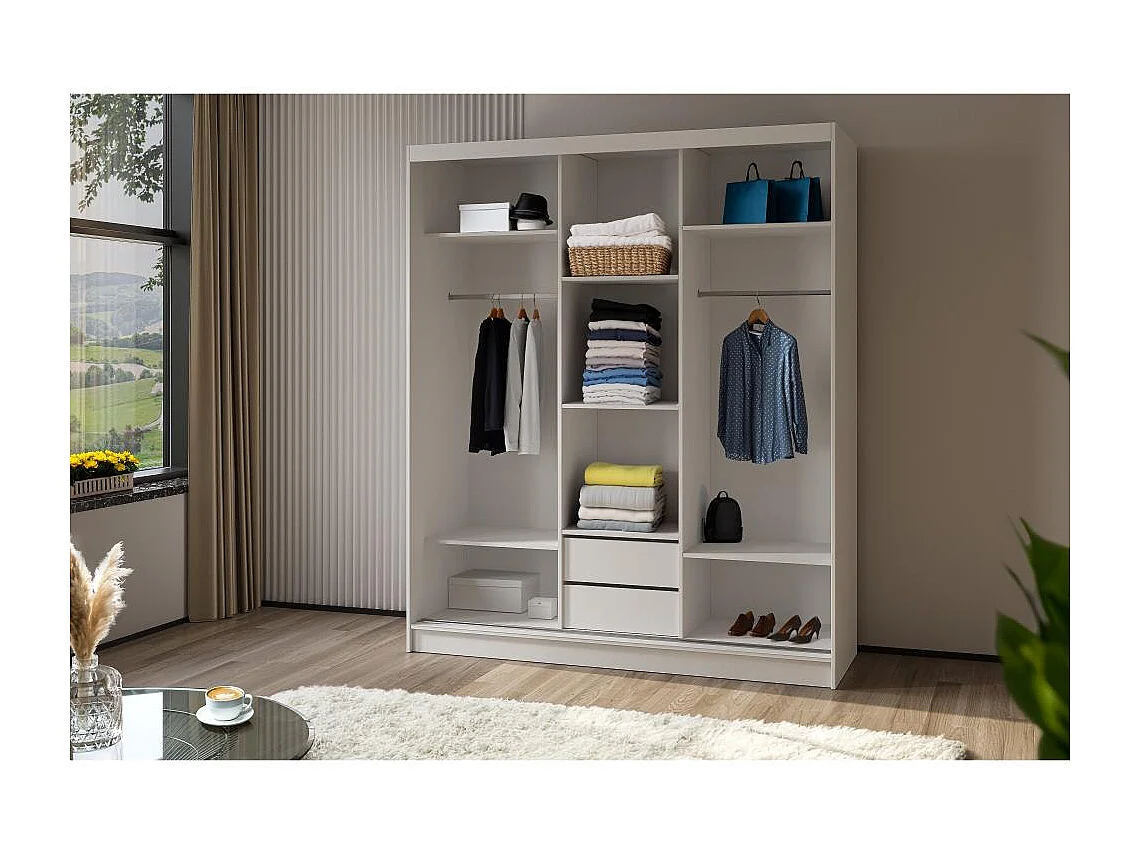 SCHWEBETÜRENSCHRANK Mario 240/216/61 weiß