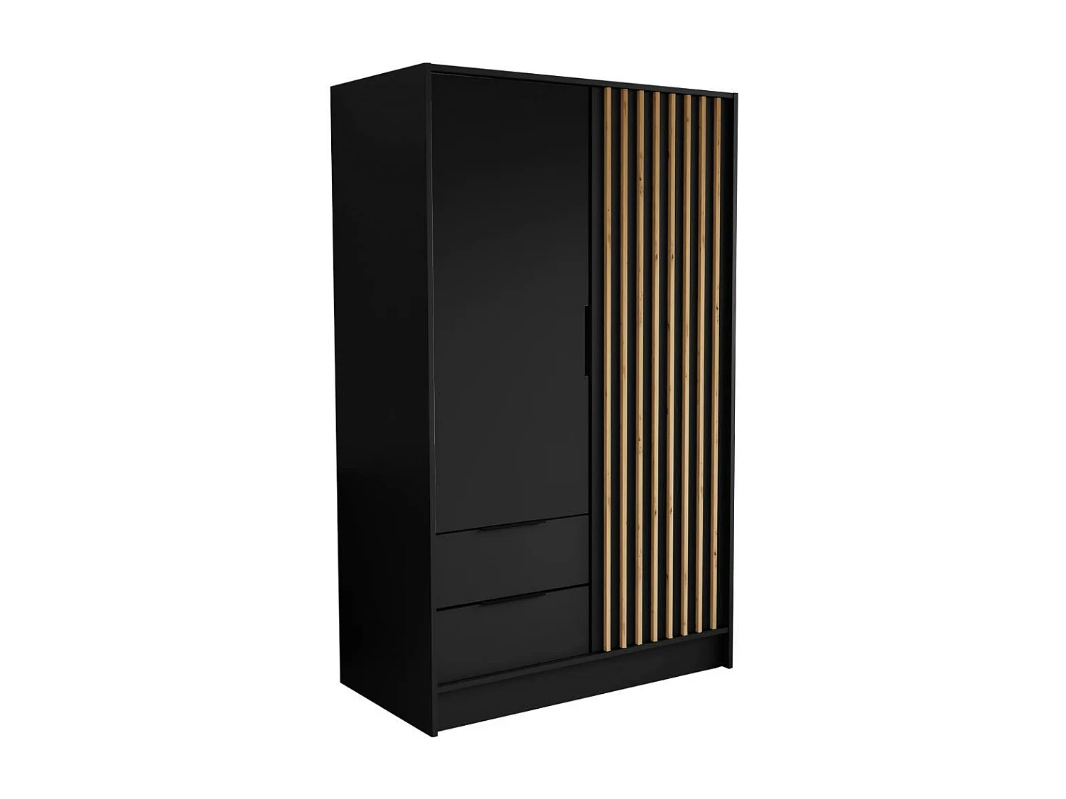 ARMOIRE A PORTES TOURNANTES Nero 100/51/200 cm avec lamelles noir