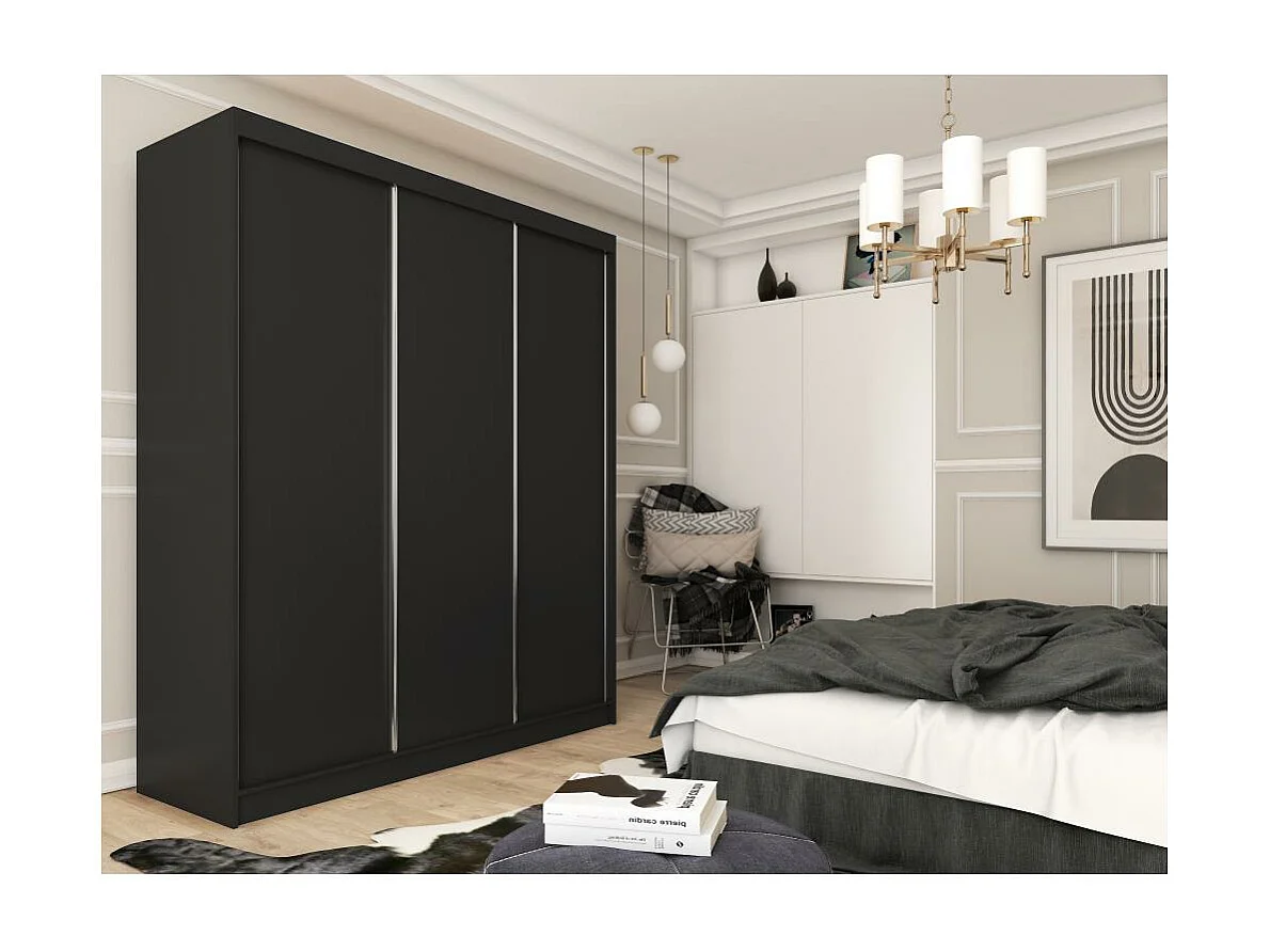 ARMOIRE À PORTES FERMÉES Mario 180/216/61 noir