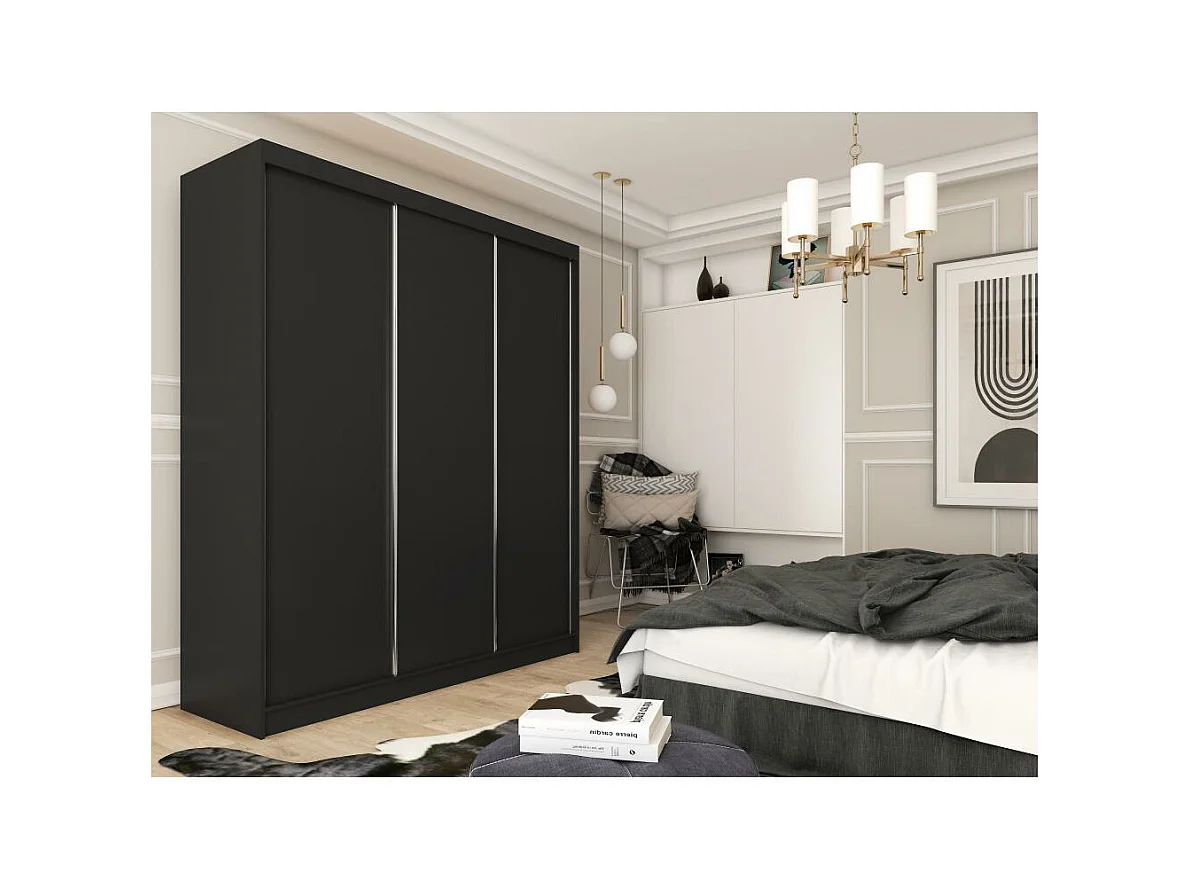 SCHWEBETÜRENSCHRANK Mario 180/216/61 schwarz