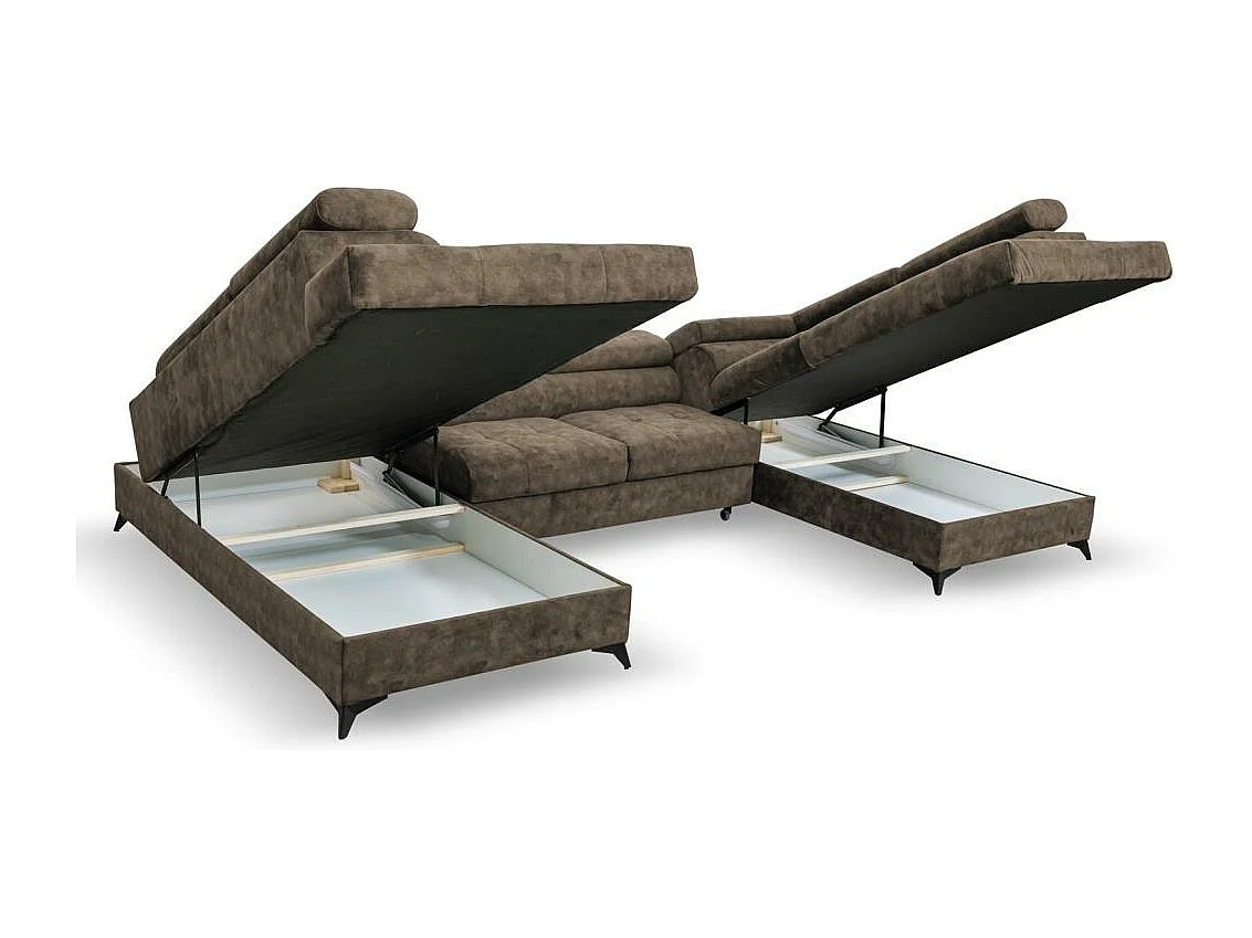 WOHNLANDSCHAFT Sorento U mit Schlaffunktion braun