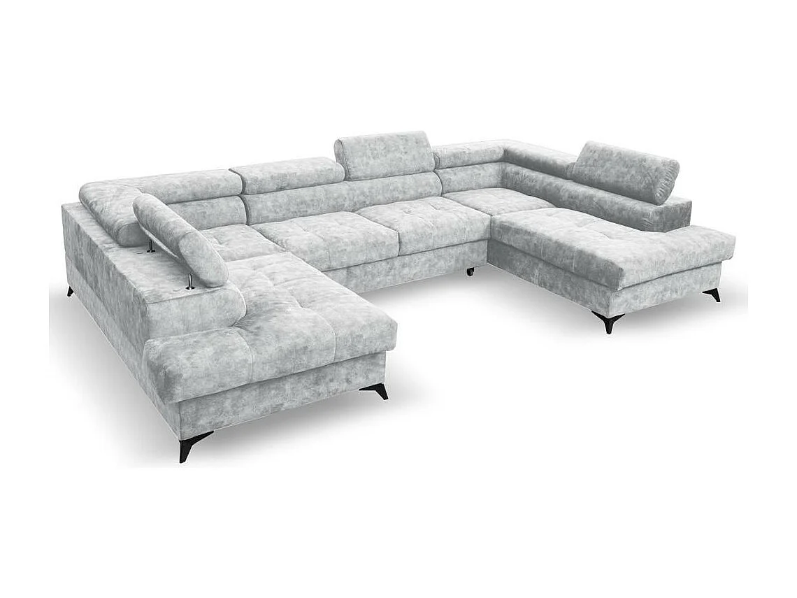 WOHNLANDSCHAFT Sorento U mit Schlaffunktion silber