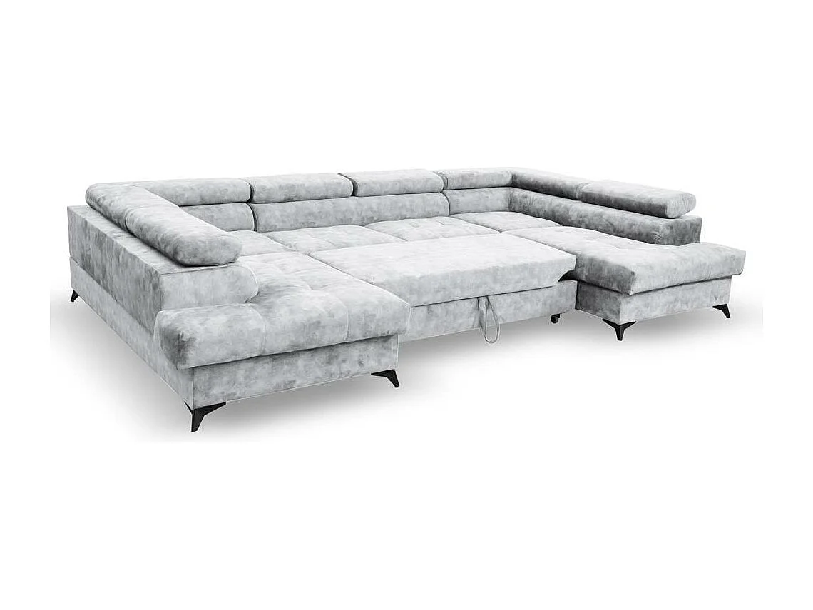 WOHNLANDSCHAFT Sorento U mit Schlaffunktion silber