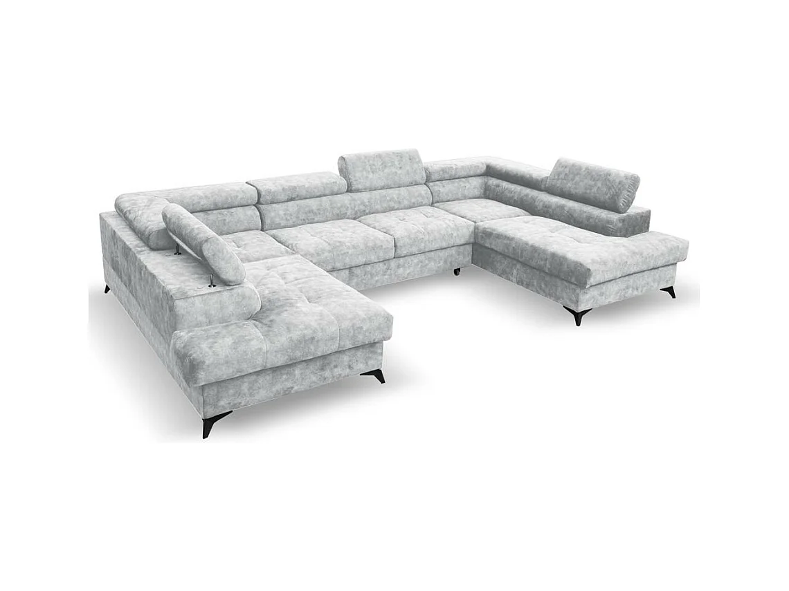 WOHNLANDSCHAFT Sorento U mit Schlaffunktion silber