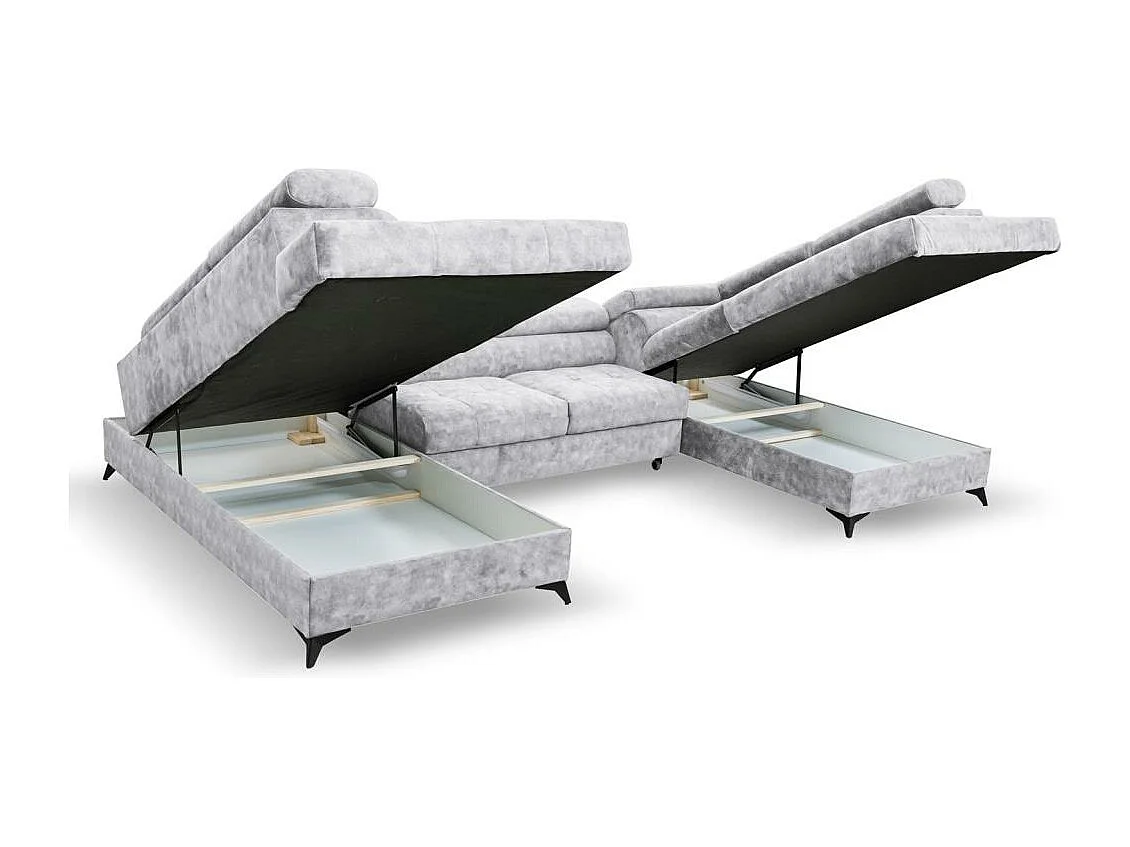 WOHNLANDSCHAFT Sorento U mit Schlaffunktion silber