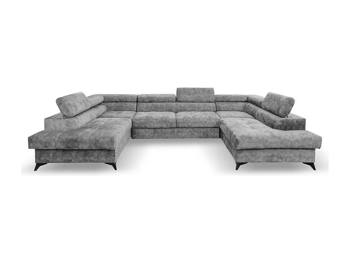 WOHNLANDSCHAFT Sorento U mit Schlaffunktion hellgrau