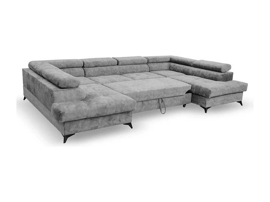 WOHNLANDSCHAFT Sorento U mit Schlaffunktion hellgrau