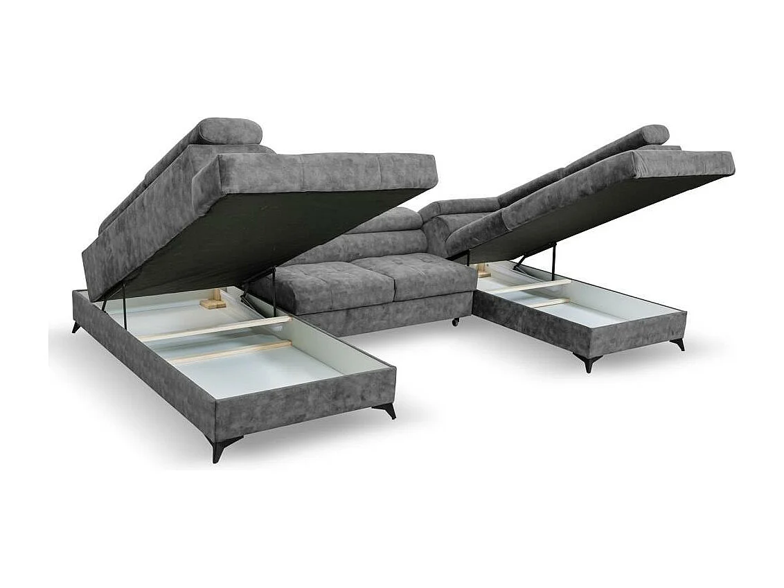 CANAPE Sorento U avec fonction sommeil gris