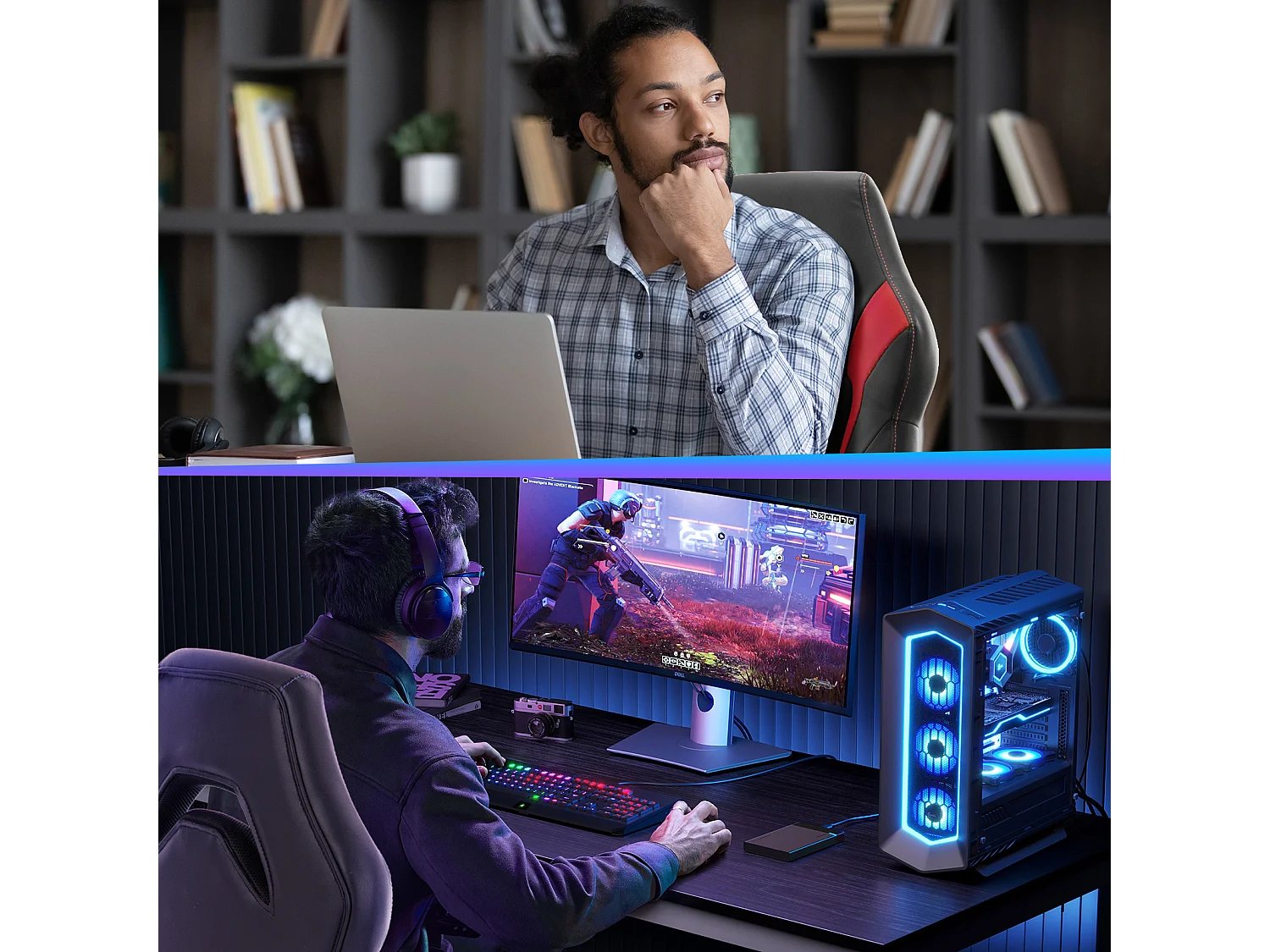 Bureaustoel,Bureaustoel met lendensteun,Ergonomisch,PU-leer,Rood,Zwart