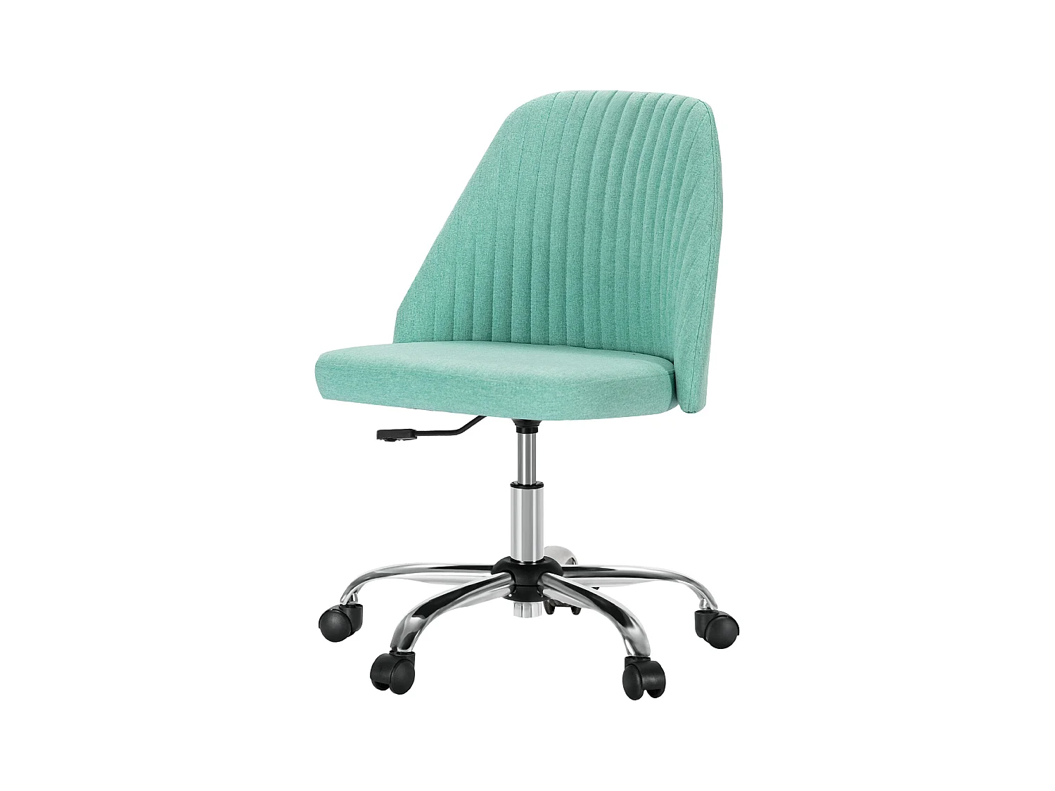 Chaises de bureau pivotantes,Sans accoudoirs,Chaises de bureau réglables avec roulettes,Tissu,Vert