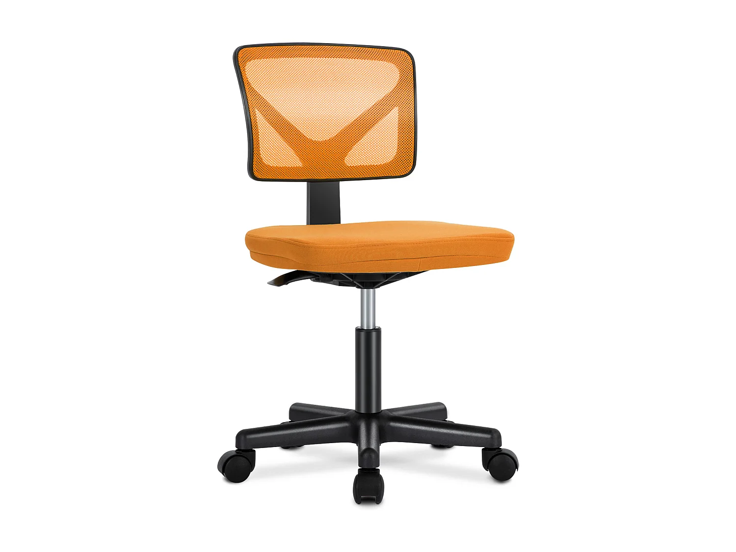 Chaise de bureau,Chaise d'ordinateur pivotante avec support lombaire,sans accoudoir,Low-Back Mesh,Orange