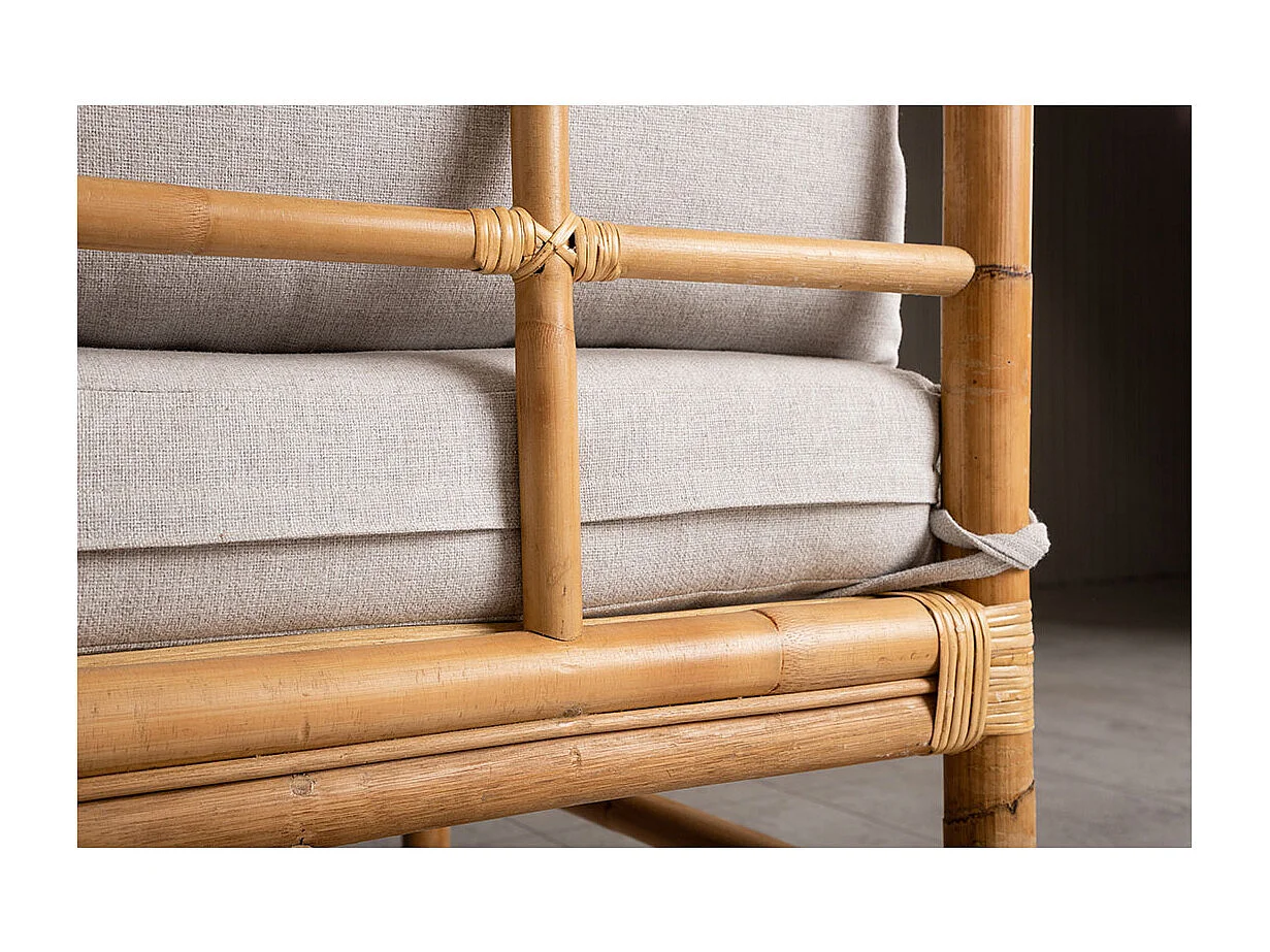 Canapé d'Angle de jardin "Cane" 76cm Naturel