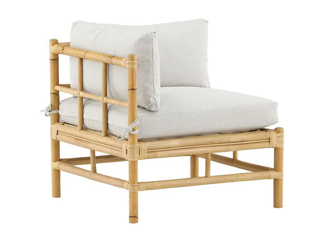 Canapé d'Angle de jardin "Cane" 76cm Naturel