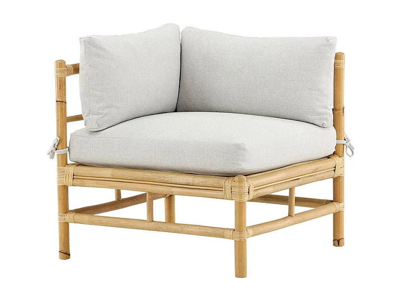 Canapé d'Angle de jardin "Cane" 76cm Naturel