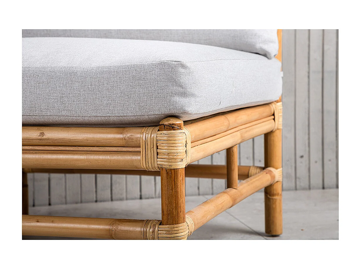 Canapé de Jardin "Cane" 75cm Naturel