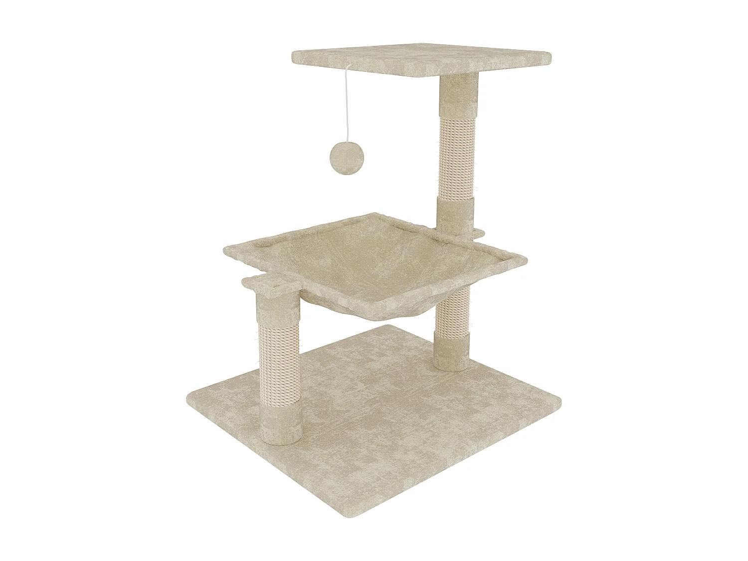 Albero Per Gatto con Graffiatoio Cuccia Giocattolo Gatti Parco Giochi Tiragraffi in Sisal Naturale 70 x 50 x 36 Cm