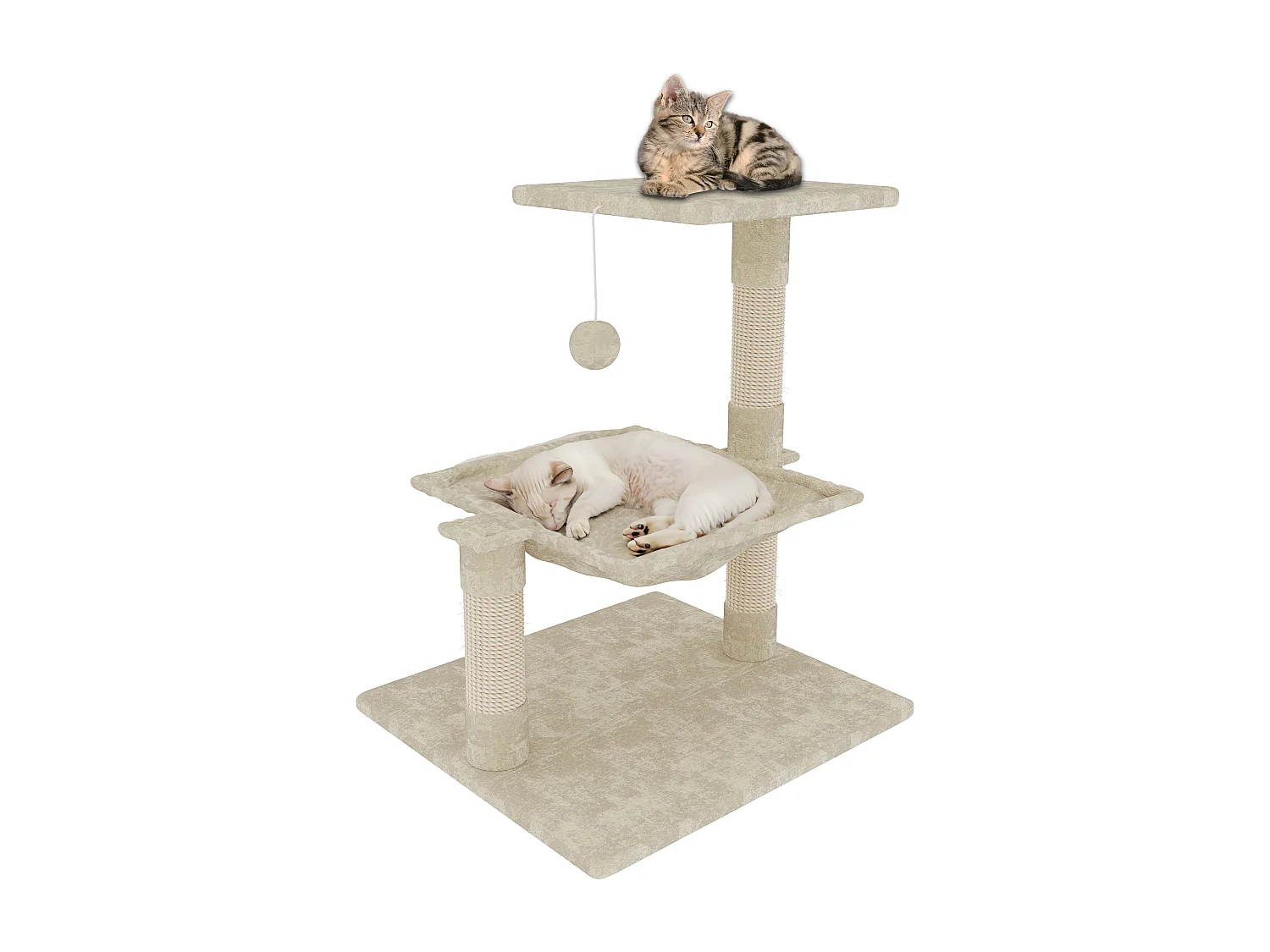 Albero Per Gatto con Graffiatoio Cuccia Giocattolo Gatti Parco Giochi Tiragraffi in Sisal Naturale 70 x 50 x 36 Cm