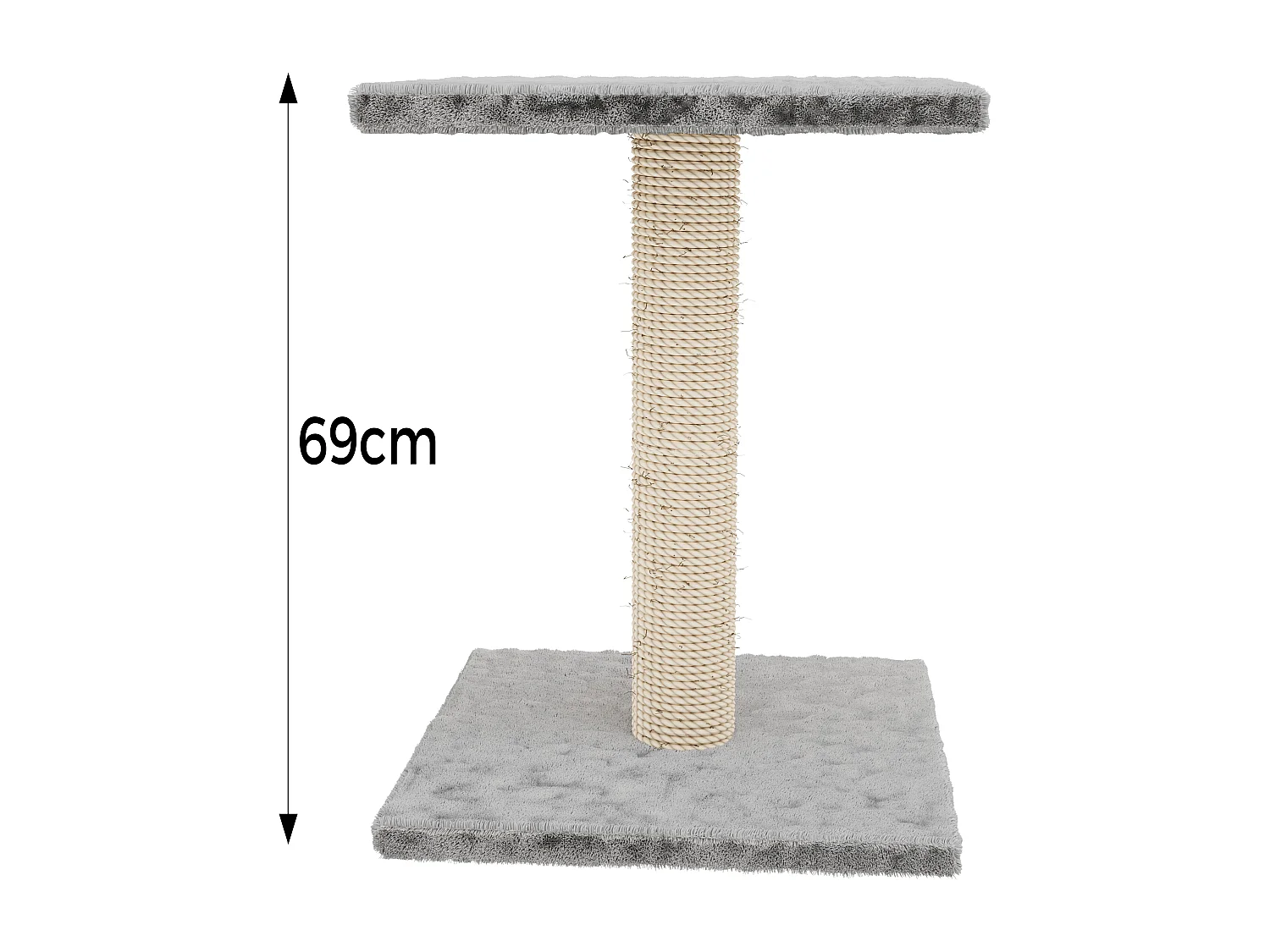 Albero per Gatto con Graffiatoio Cuccia Giocattolo Gatti Parco Giochi Tiragraffi in Sisal Naturale 69 x 40 x 40 cm