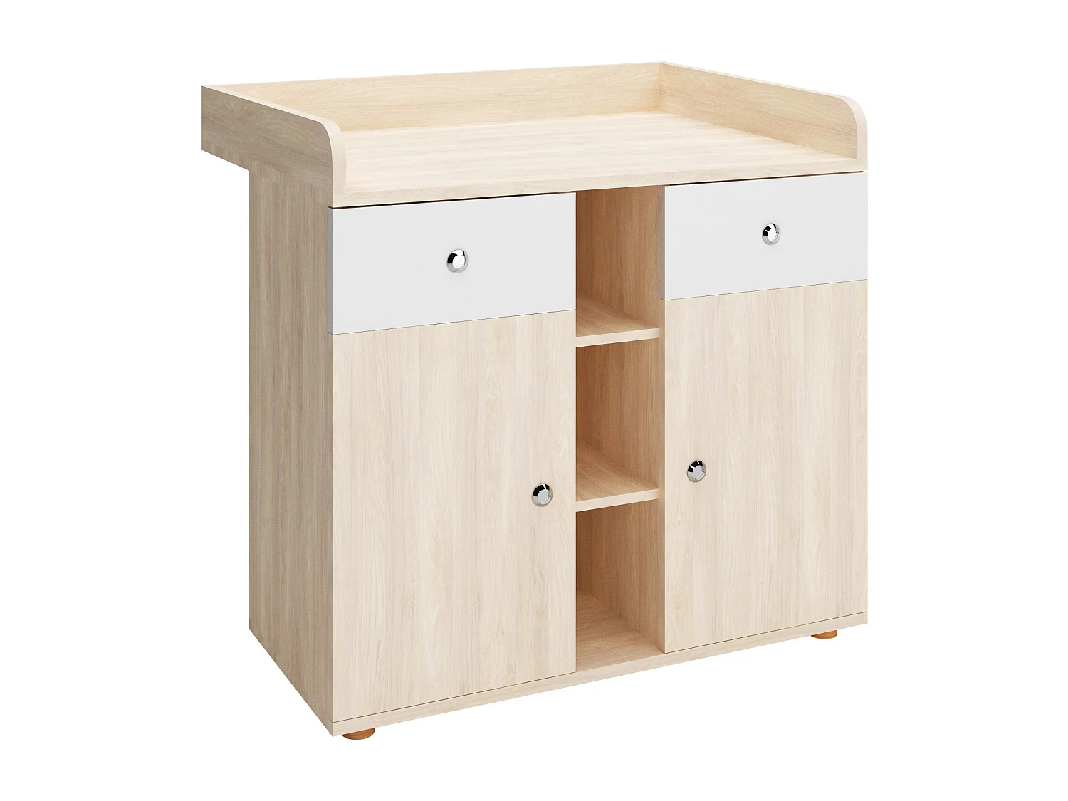 Floraya - Commode - Table à langer - Table à langer - Blanc/Bois