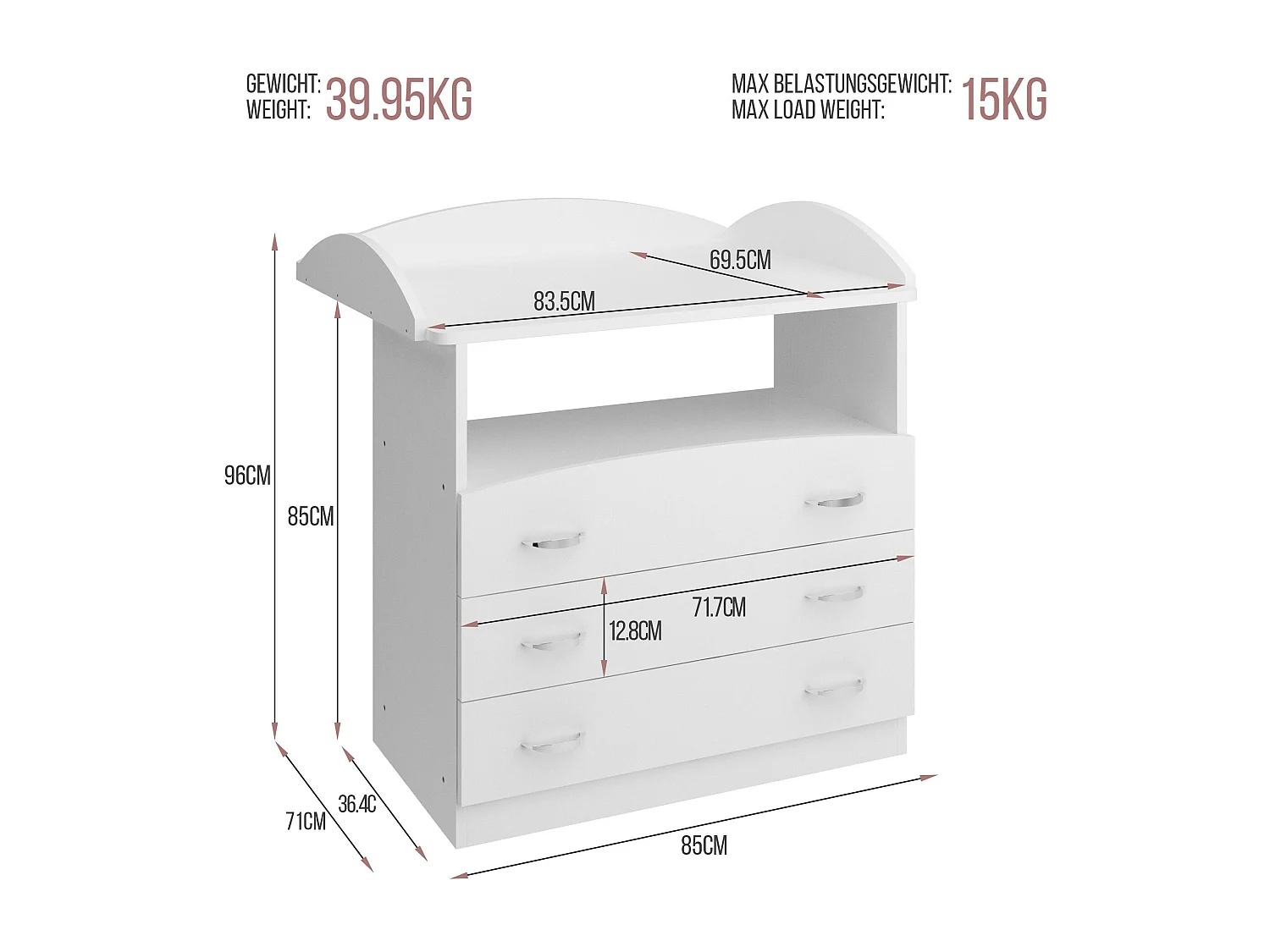 Floraya - fasciatoio per bambini - Bianco