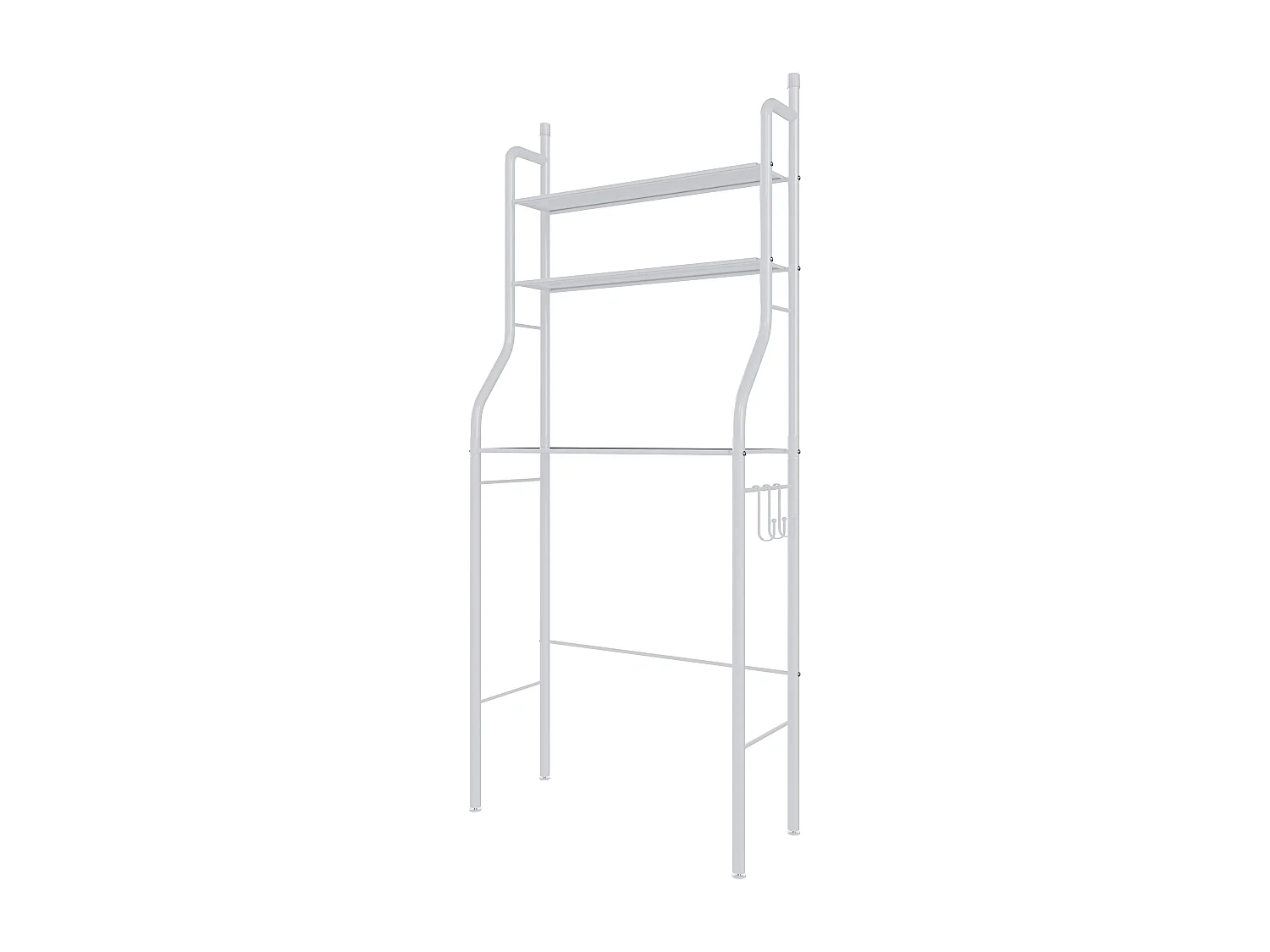 Scaffale Bagno 3 Mensole Ripiano Superiore Mobile Sopra Lavatrice Lavanderia Salvaspazio Ripiani Per Appoggio Organizer Da Parete In Metallo 152 x 65 x 25 Cm Bianco