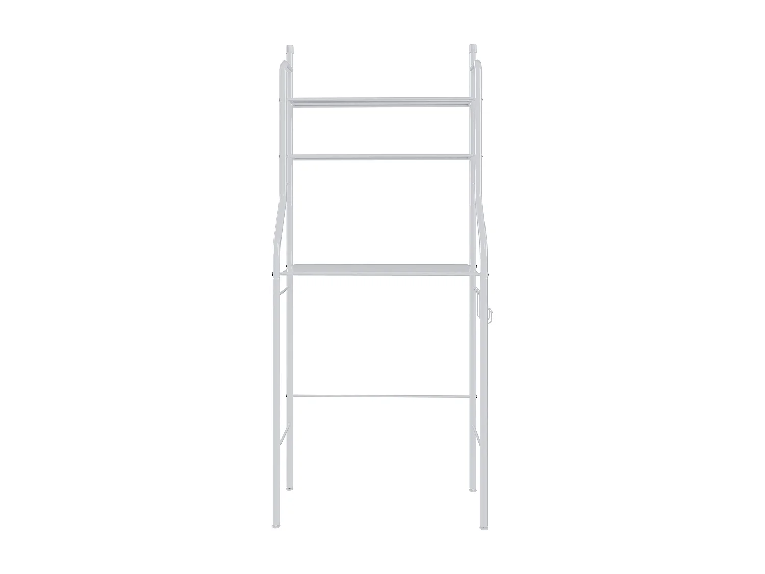 Scaffale Bagno 3 Mensole Ripiano Superiore Mobile Sopra Lavatrice Lavanderia Salvaspazio Ripiani Per Appoggio Organizer Da Parete In Metallo 152 x 65 x 25 Cm Bianco