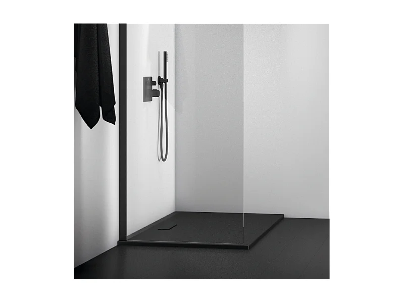 IDEAL STANDARD Receveur  90 X 70 Ultra Flat New acrylique rectangle noir mat bonde incluse