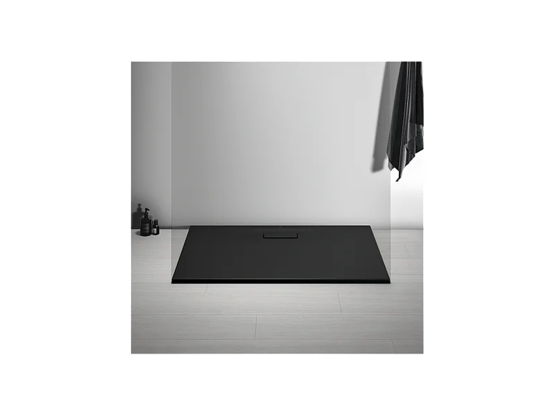 IDEAL STANDARD Receveur  90 X 70 Ultra Flat New acrylique rectangle noir mat bonde incluse