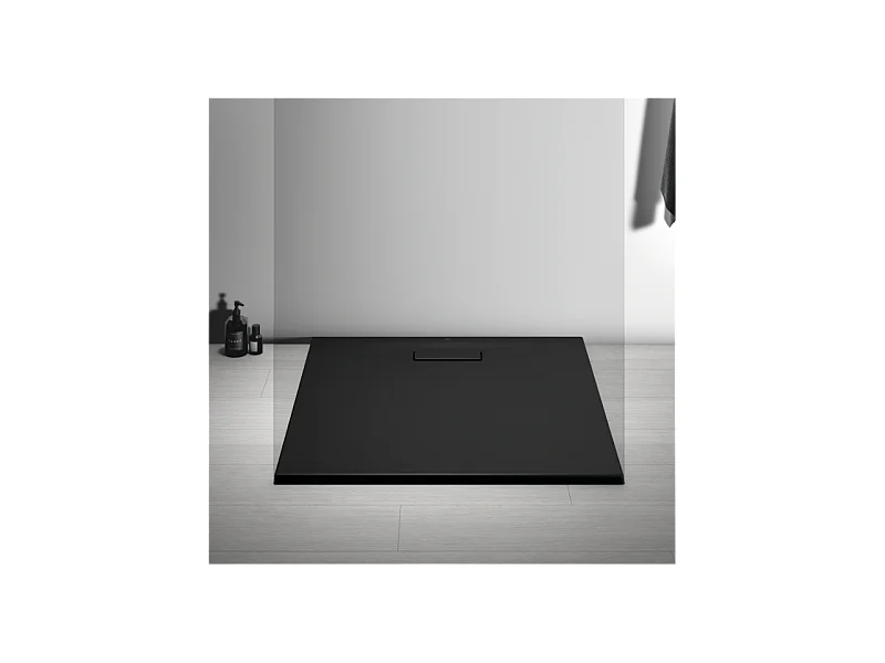 IDEAL STANDARD Receveur  120 X 80 Ultra Flat New acrylique rectangle noir mat bonde incluse