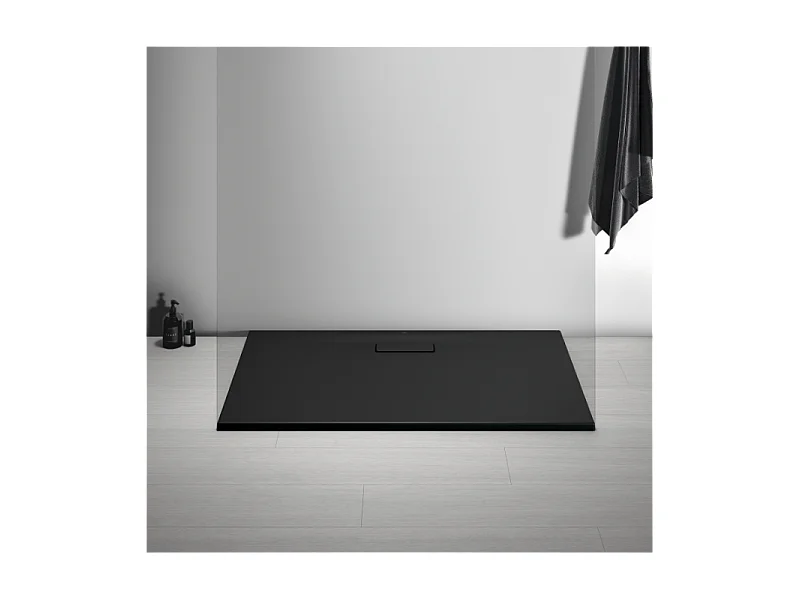 IDEAL STANDARD Receveur  120 X 90 Ultra Flat New acrylique rectangle noir mat bonde incluse