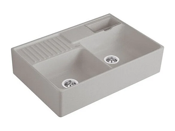 Evier cuisine VILLEROY ET BOCH Tradition Fossile CeramicPlus avec vidage manuel
