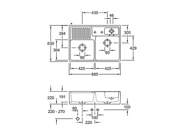 Evier cuisine VILLEROY ET BOCH Tradition Creme CeramicPlus avec vidage automatique