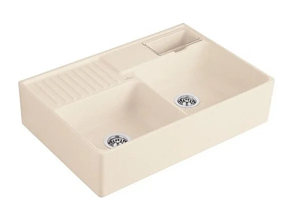 Evier cuisine VILLEROY ET BOCH Tradition Ivory CeramicPlus avec vidage automatique