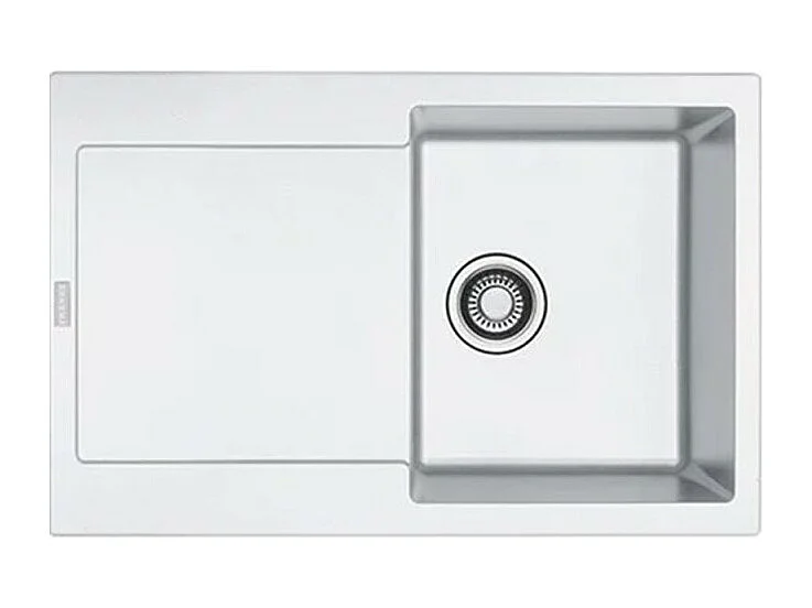 Evier à encastrer 1 bac FRANKE Maris Fragranit avec vidage manuel 78 x 50 cm Blanc artic