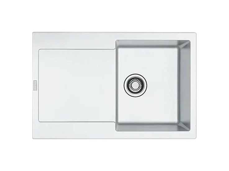 Evier à encastrer 1 bac FRANKE Maris Fragranit avec vidage manuel 78 x 50 cm Blanc artic