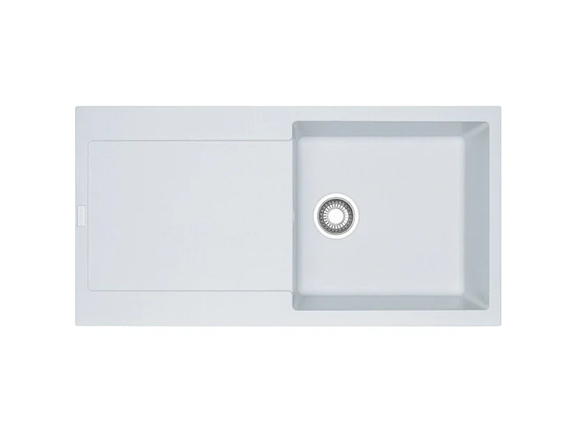 Evier à encastrer 1 bac FRANKE Maris Fragranit avec vidage manuel 97 x 50 cm Blanc artic