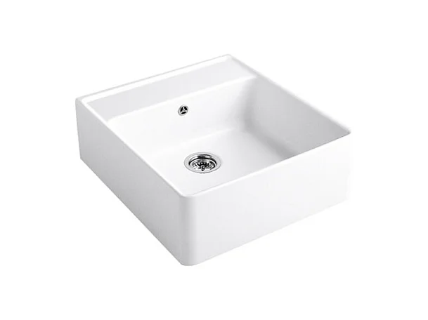 Evier timbre office VILLEROY ET BOCH Tradition Snow White CeramicPlus avec vidage manuel