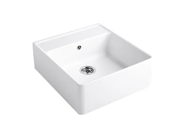 Evier timbre office VILLEROY ET BOCH Tradition Stone White CeramicPlus avec vidage automatique