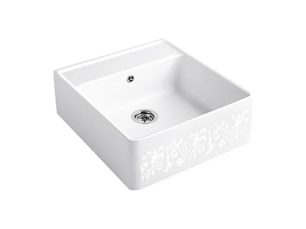 Evier timbre office VILLEROY ET BOCH Tradition White Pearl CeramicPlus avec vidage manuel
