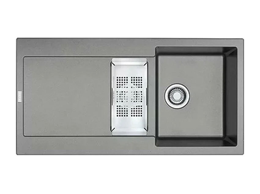 Evier à encastrer 1 bac et demi FRANKE Maris Fragranit avec vidage manuel Stone