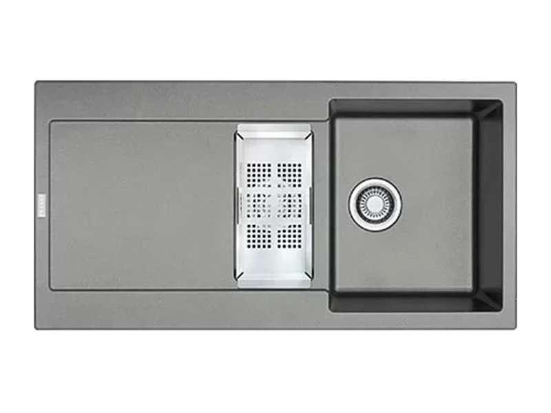 Evier à encastrer 1 bac et demi FRANKE Maris Fragranit avec vidage manuel Stone