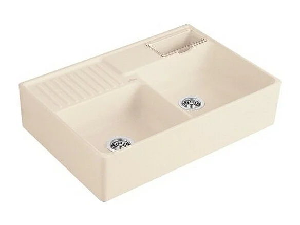 Evier cuisine VILLEROY ET BOCH Tradition Ivory CeramicPlus avec vidage manuel